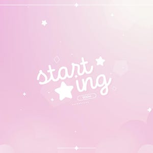 Sweet Sky Animated Twitch Stream Screens – Pink Gradient Stars Clouds (Digital Download)