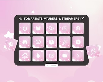 Sweet Sky Pastel Pink Stream Deck Icons – 300 Icon Pack (Digital Download)