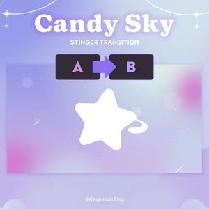 Candy Sky Stinger Transition – Animated Pink Purple Pastel Stars (WEBM)