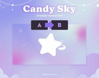 Candy Sky Stinger Transition – Animated Pink Purple Pastel Stars (WEBM)