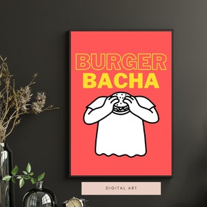 Burger Bacha | Urdu Funny Wall Art | Pakistani Digital Downloads | Desi Comedy | South Asian | Pun Pop Art | College Art