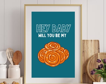 Hey Baby Will You Be My Jalebi | Desi Wall Art | South Asian Wall Decor | Pakistani | Indian | Funny Digital Download | Home & Kitchen Decor