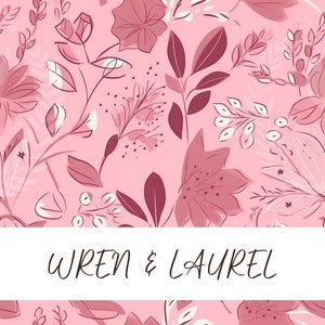 Pink and White Floral Seamless Pattern, Floral Pattern for Commercial Use, Summer Floral Seamless, Flower Pattern 01