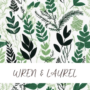 Green Leaves and Plants Seamless Pattern, Nature Pattern for Commercial Use, Leaves and Trees Seamless Pattern 02