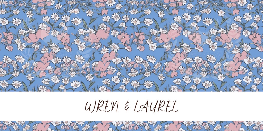 Pink, Blue, and White Floral Seamless Pattern, Floral Pattern for ...