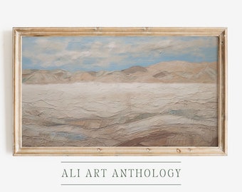 Abstract Beach Samsung Frame TV Art, Muted Coastal Painting (Digital Download)