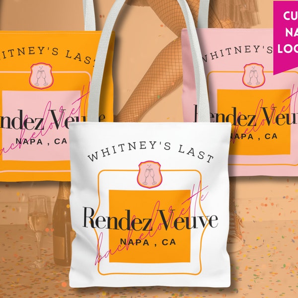 Custom Bachelorette Welcome Bags Bachelorette Tote Bag Bachelorette Party Favors Last Rendez Veuve Veuve Before Vows Champagne Bachelorette