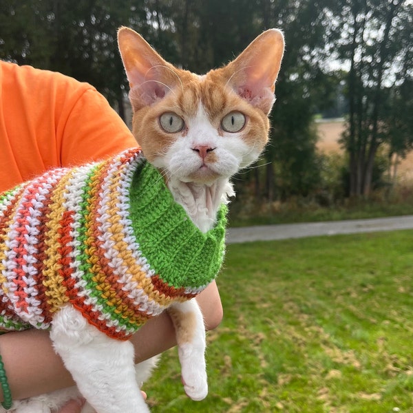 Crochet Cat Sweater Etsy