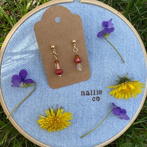 Handmade Gold Beaded Drop Earrings