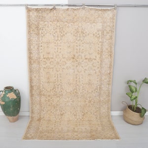 Oushak Pastel Rug, 5x8 Rug, Anatolian Soft Rug, Turkish Vintage Rug, Vintage Turkish Rug, Area Rug,Bohemian Rug,Pastel Rug,Natural Rug,7045
