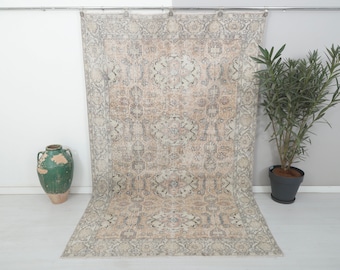 6x10 Anatolian Rug, Living Room Rug, Handknotted Rug, 6x10 Oushak Rug, Oriental Rug, Natural Rug, 6x10 Turkish Rug, Vintage Rug 6x10, 13705