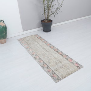 2x6 Runner, 2x6, Natural Runner Rug, Anatolian Runner, Oushak Runner, Kitchen Rug,Turkish Runner,Vintage Runner,Runner Rug,Hallway Rug,18022