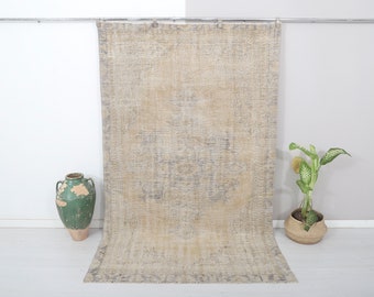 Tapete turco vintage de lã 5x9: tapete anatólio feito à mão
