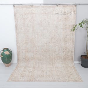 6x9 Vintage Turkish Oushak Rug: Handmade Wool, Bohemian Home Decor