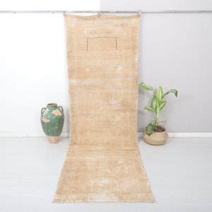 4x11 Runner Rug, Wool Rug,Turkish Runner Rug, Vintage Runner Rug,Oushak Runner Rug,Anatolian Runner,Natural Runner Rug,4x11 Hallway Rug,6267