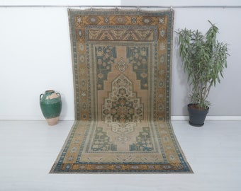 200x300 Anatolischer Teppich, Wohnzimmerteppich, Boho Teppich, Antiker Teppich, Türkischer Teppich, Antiker Weicher Teppich, Weicher Teppich 6x30, Alter Teppich, 15533