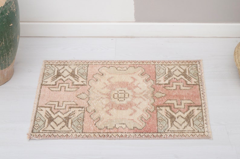 Anatolian Rug,2x3 Oushak Rug, Vintage Rug, Mini Turkish Rug,bath Mat