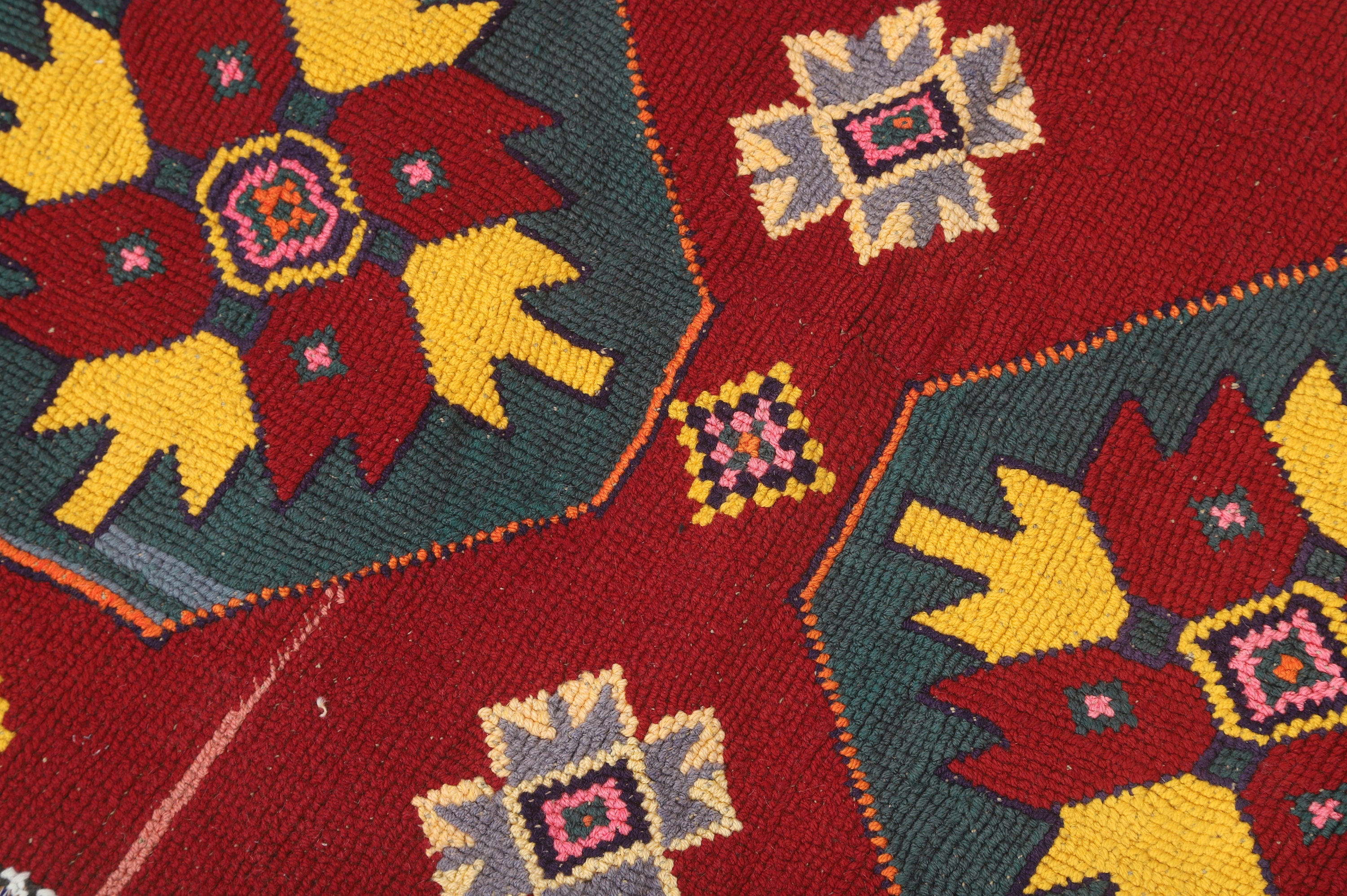 Red Yellow Small Rug, Small Vintage Door Mat, 2x3 Rug, Turkish Area Rug ...