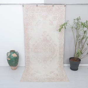Anatolian Rug,4x9 Vintage Rug,Turkish Rug,Neutral Rug,Antique Rug,Wool Rug,4x9 Area Rug,Handmade Rug,Oushak Rug,Bohemian Rug,Boho Rug,18898