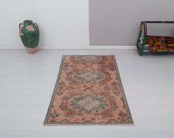 Tapis turc vintage 3 x 6 : tapis bohème anatolien délavé