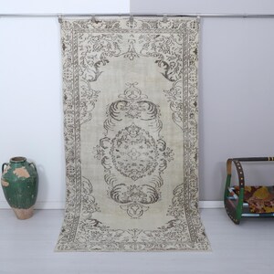 Vintage Oushak Turkish Rug 5x9: Boho Anatolian Area Rug