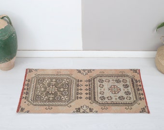 Zerbino orientale, tappeto turco 2x4, decorazioni per la casa, tappeto anatolico, zerbino 2x4, tappeto d'ingresso 2x4, tappeto per bagno, zerbino vintage 2x4, 2x4,9224
