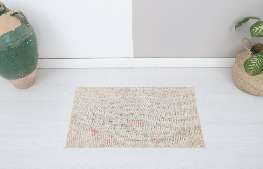 2x3 Door Mat Rug, Turkish Mini Rug, 2x3 Anatolian Rug, Soft Small Rug, Wool Door Mat, Bathroom