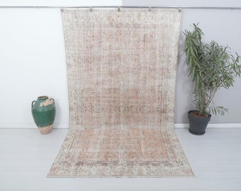 6x10 Oushak Carpet, Faded Rug, Rug For Living Room, Handwoven Rug, Area Rug, Turkish Rug 6x10, Vintage Rug, Unique Carpet, 6x10 Carpet,15542