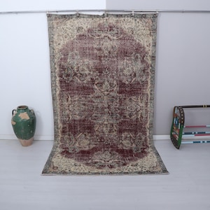 Turkish Rug,Vintage Rug,5x9 Muted Rug,Anatolian Rug,Wool Rug 5x9,Turkish Vintage Rug,Vintage Turkish Rug,Oushak Vintage Rug,Faded Rug,30956