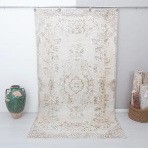 5x9 Muted Rug,Anatolian Rug,Wool Rug 5x9,Turkish Vintage Rug,Vintage Turkish Rug,Oushak Vintage Rug,Turkish Rug,Vintage Rug,Faded Rug,18967