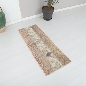2x5 Patchwork Unique Rug, 2x5 Vintage Rug,Unique Carpet,2x5 Turkish Rug,Rug For Bedroom,Wool Small Rug,2x5 Rug,Home Decor,2x5 Ushak Rug,9969