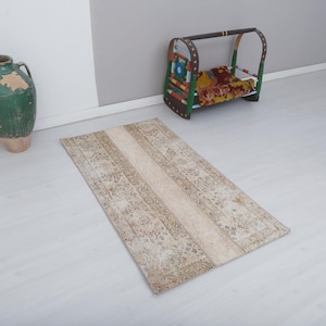 3x5 Vintage Turkish Oushak Rug: Anatolian Pastel Decor