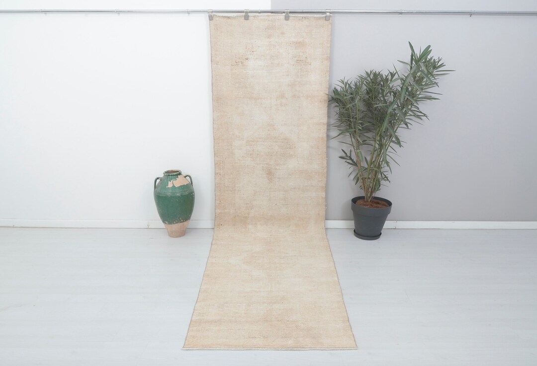 4x12 Beige Runner, Rug for Entryway, Handmade Runner, Turkish Runner ...