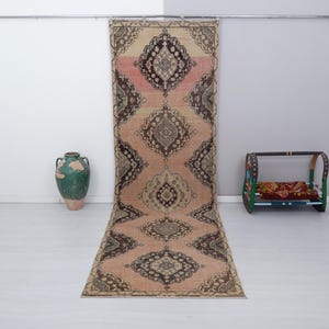 Oushak Runner, 4x11 Runner Rug, Natural Runner Rug, Neutral Runner,4x11 Rug,Turkish Runner,Vintage Runner,Runner Rug,Turkey Runner Rug,21461