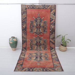 5x11 Turkish Vintage Rug, 5x11 Rug, Vintage Turkish Rug, Oushak Rug 5x11, Anatolian Rug, Natural Rug,Neutral Rug,Area Rug,Bohemian Rug,8162