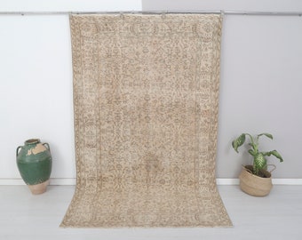 5x9 Unique Vintage Rug, Muted Turkish Rug, 5x9 Rug, Anatolian Rug, Turkish Vintage Rug, Vintage Oushak Rug 5x9,Rug 5x9,Turkish Rug,8939