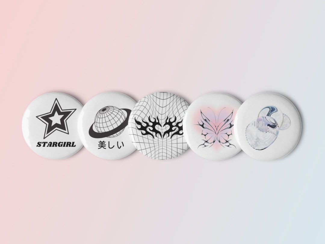 Y2k Acubi Pin Buttons | Y2K Pin Badges - Cybercore Pins Y2k Acubi Pin Buttons | Y2K Pin Badges - Cybercore Pins