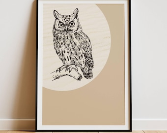Vintage Owl Halloween Art Halloween Wall Art Printable Owl Wall Art Vintage Animal Wall Art Bird Wall Art Academia Printable Art Decor