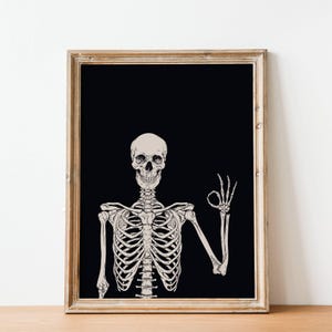 Skeleton Print Halloween Decor Cool Posters for Room Halloween Wall Printables Halloween Wall Print Halloween Poster Skeleton Art Dorm Decor