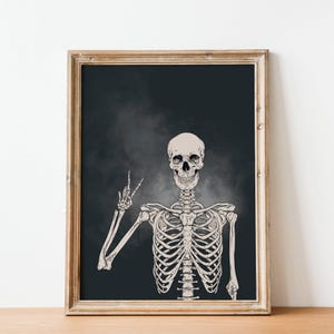 Halloween Skeleton Art Halloween Poster Skeleton Decor Trendy Halloween Printable Wall Art Minimalist Wall Art Print Halloween Home Decor