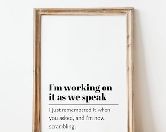 Funny Office Decor Print: Decoding Office Phrases (Digital Download)