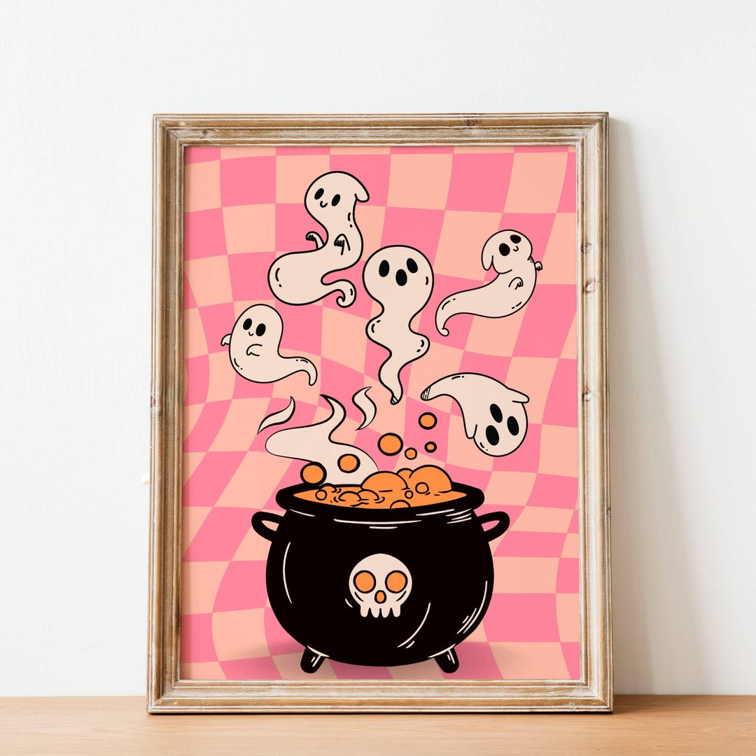 Boo Wall Art Printable Witch Cauldron Halloween Decor Kids Witchy Decor ...