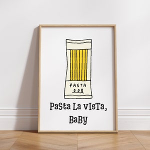 Pasta Lover Kitchen Decor Spaghetti Art Print Trendy Kitchen Poster Digital Download Pasta Poster Art Print Kitchen Wall Art Food Poster