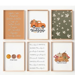 Thanksgiving Gallery Wall Set Of 6 Fall Prints Autumn Decor Fall Wall Art Modern Printable Wall Art Fall Decoration Instant Download
