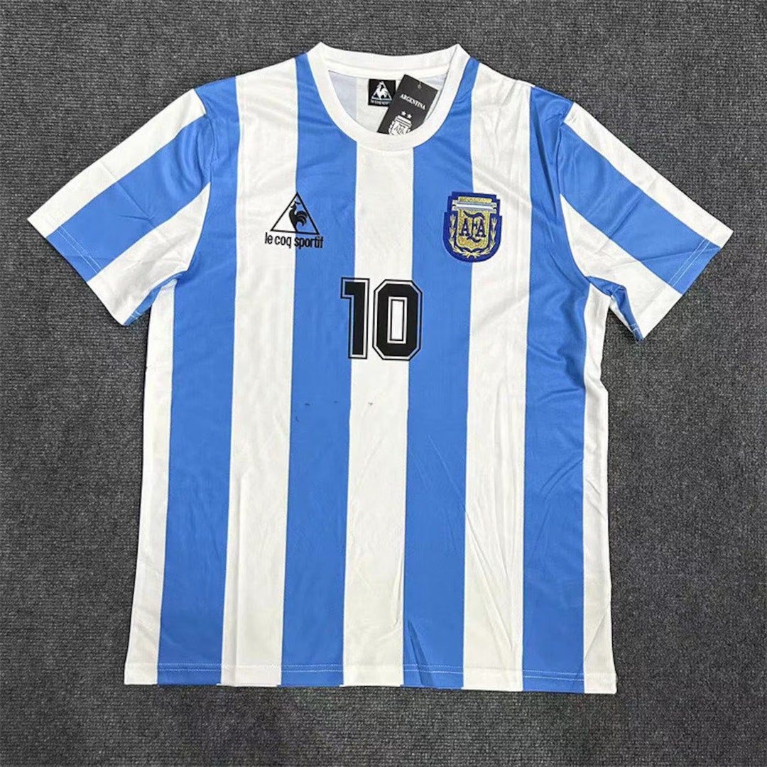 1986 Retro Argentina Football Jersey Etsy