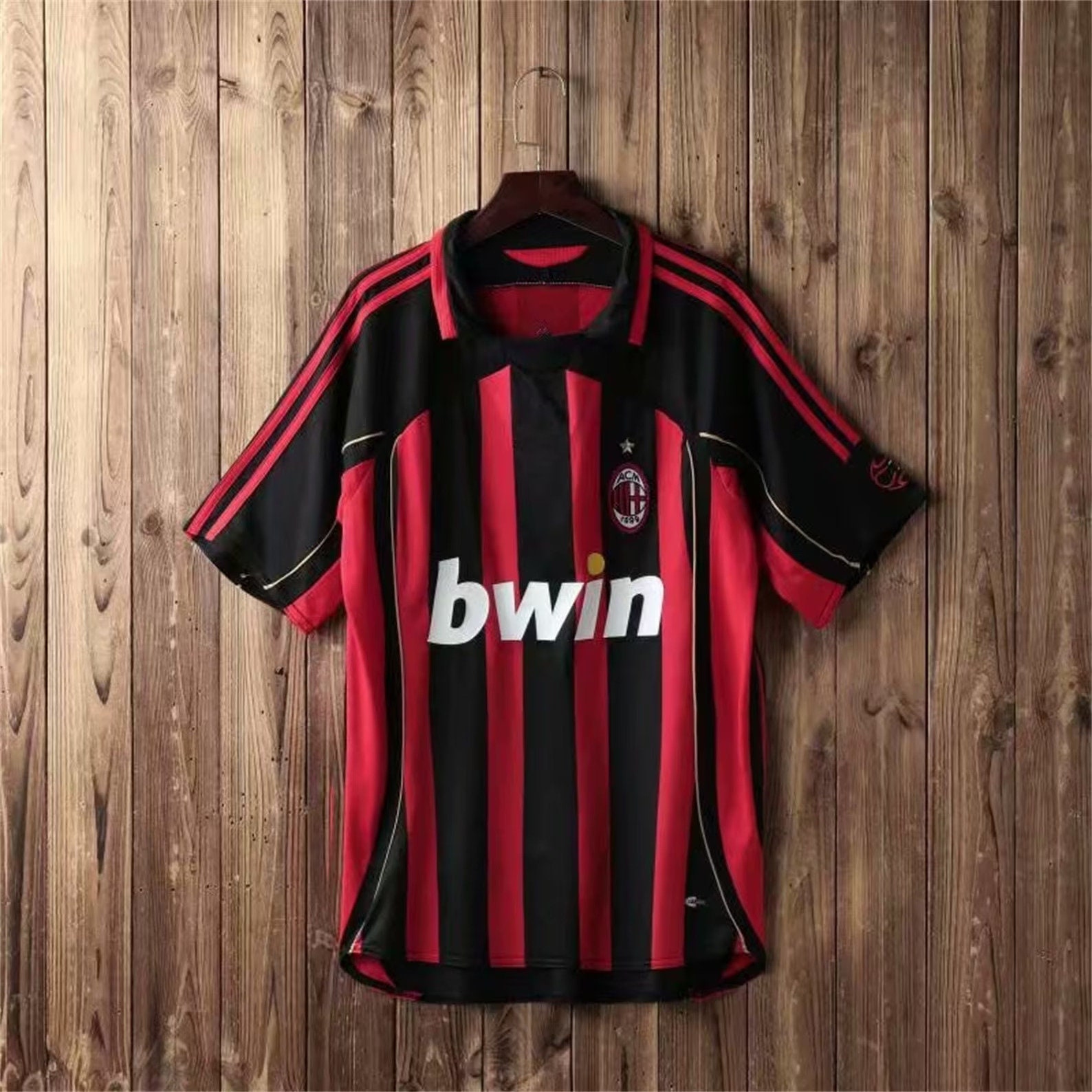 AC Milan Home football shirt 2006 - 2007. Sponsored by Bwin