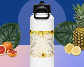 Happy Mother's Day Stainless steel water bottle with a straw lid