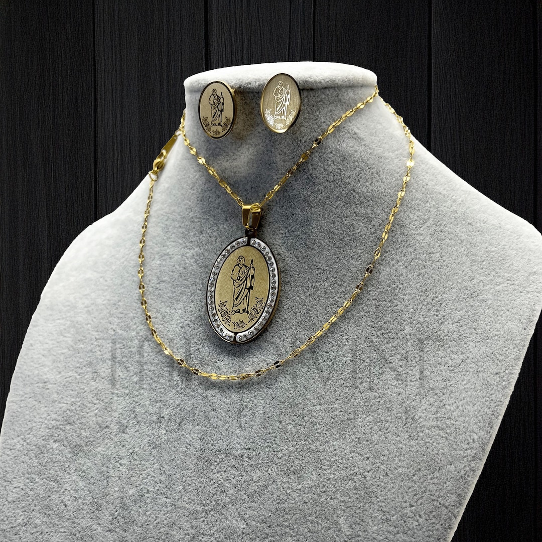 Stainless Steel St. Jude Jewelry Set - Etsy