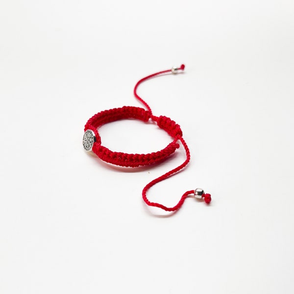 Baby St Benedict Bracelet Red Adjustable