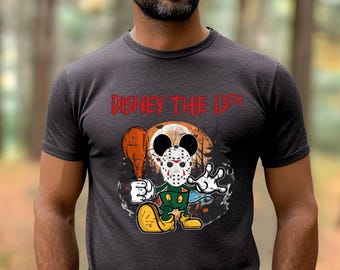 Camiseta inspirada em Sexta-Feira 13 para o Halloween, Camiseta com tema de terror do Jason Voorhees, Camiseta da festa de Halloween "Mickey Not So Scary" do Magic Kingdom da Disney
